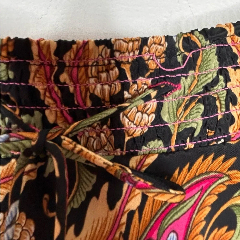 Philosophy Maxi Tiered Ruffle Skirt Sz M Paisley Floral Lagenlook Boho Peasant